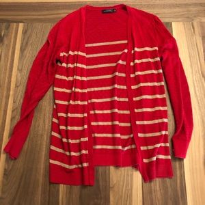 The Limited Red/Tan Cardigan